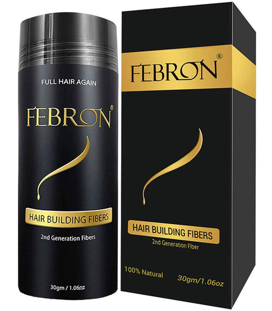 FEBRON Hair Fibers For Thinning Hair WHITE For Women & Men Hair Loss Concealer Hair Powder Volumizing Based 100% Undetectable & Natural - Bald Spots Filler (30 Gram, White)