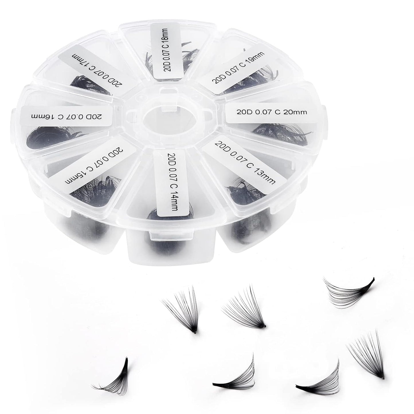 Pre-made Fans for Eyelash Extension 500+20D D Curl Handmade Loose Volume Lashes9-16mm