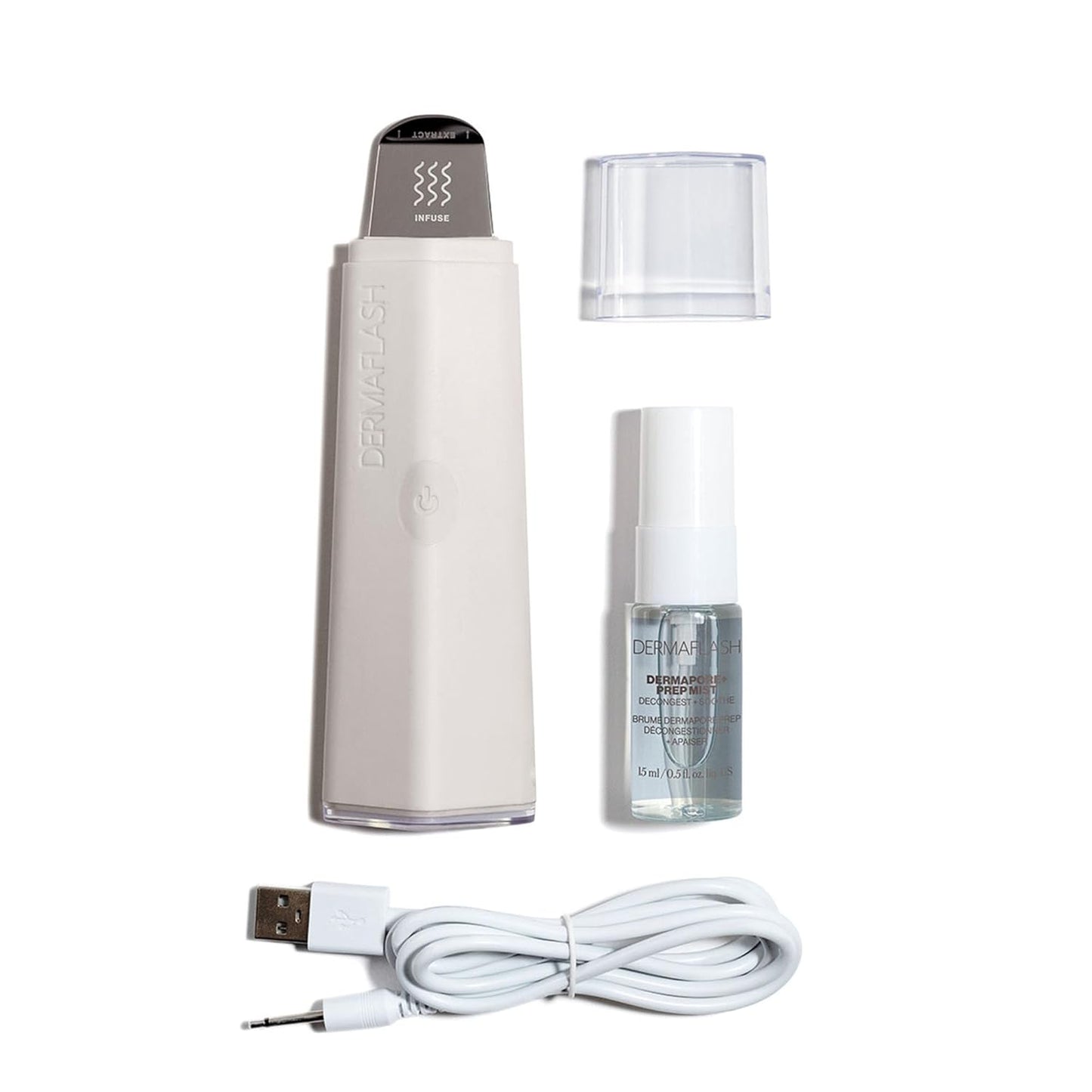 DERMAFLASH DERMAPORE+™ Ultrasonic 2-in-1 Pore Extractor and Serum Infuser, Stone