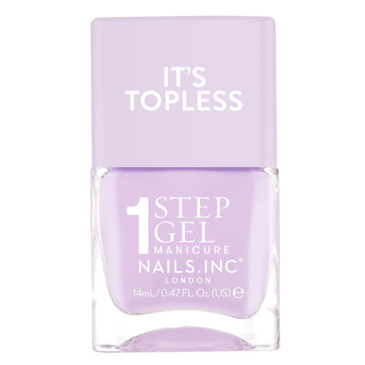 Nails Inc It's Topless Gel-Like Nail Polish, 4-in-1 Base Coat, Treatment, Color & Top Coat, Long Lasting, Strong, Chip Free Nails, Glossy Salon Quality Manicure, Air Dry, Hailey, 0.47 Fl Oz