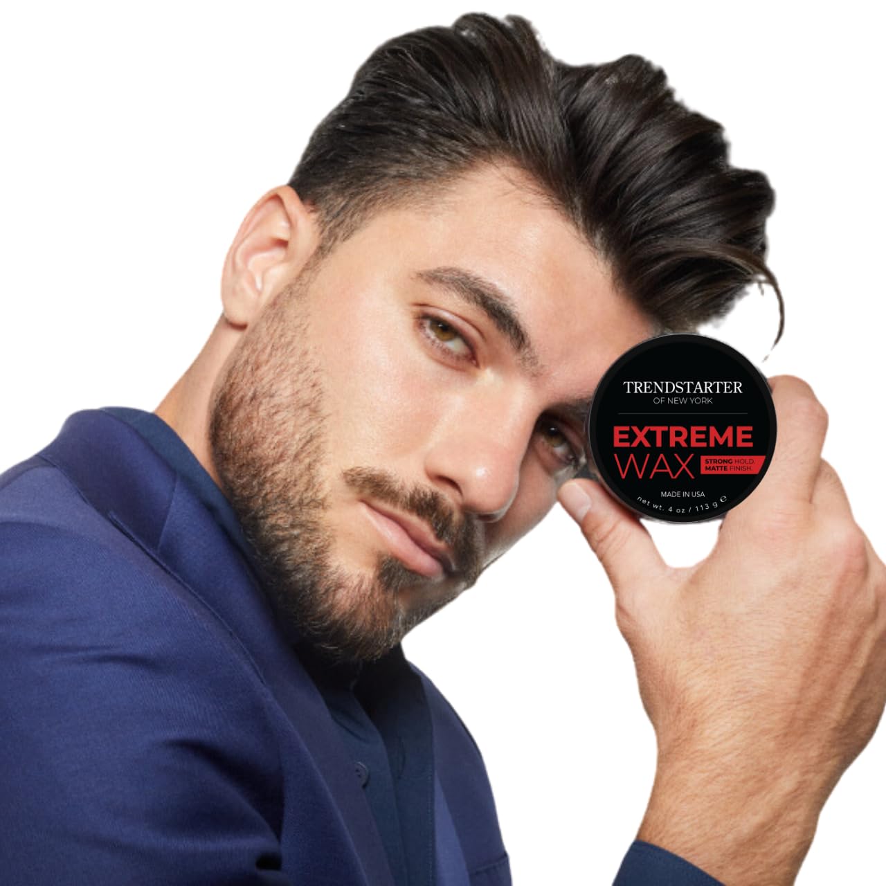 TRENDSTARTER Hair Wax - Extreme, 4oz - Matte Finish - Premium Water Based Flake-Free Hair Styling Pomade for All Hair Types - All-Day Strong Hold