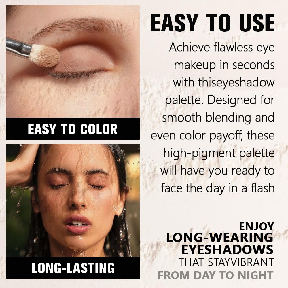 Single Matte Eye Shadow Palette Makeup, White Matte Eyeshadow for Women Halloween Birthday Party Wear, Monochrome Eye Shadow Makeup, Pigmented Waterproof Sombras Para Ojos, 26