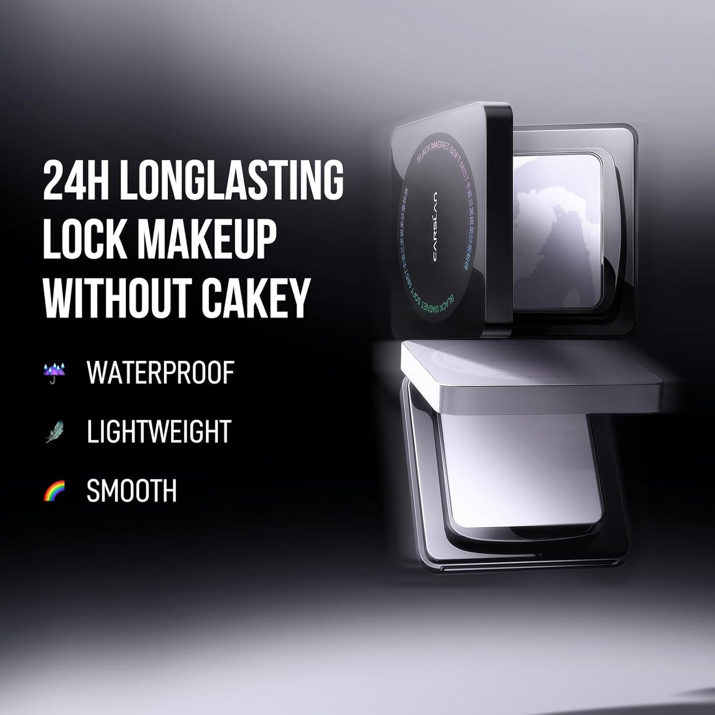 Oil Control Face Pressed Powder Compact, 24H Longlasting Waterproof Pressed Setting Powder Foundation Makeup, Shine Free, Poreless, Smooth, 02 for oily skin (0.28Oz)