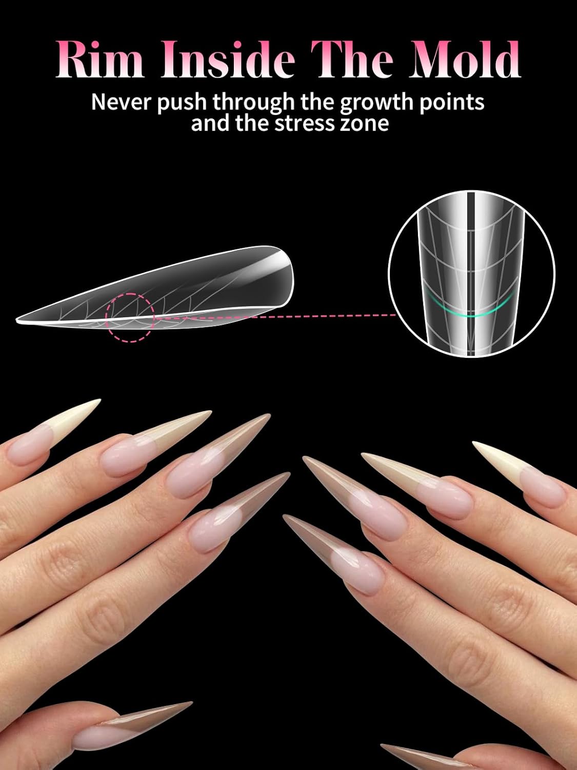 EBANKU Dual Nail Forms for Poly Extension Gel, 288 PCS Nail Forms Reusable Acrylic Nail Molds Sets, 12 Sizes Nail Extension Forms for Builder Gel Manicure Nail Art Design Salon DIY