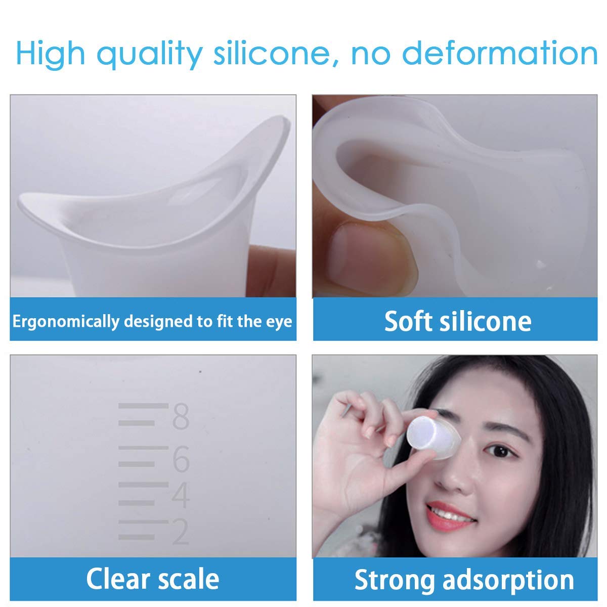 Soft Silicone Reusable Eye Wash Cup for Effective Eye Cleansing Eye Care Washing Cup Pack of 4