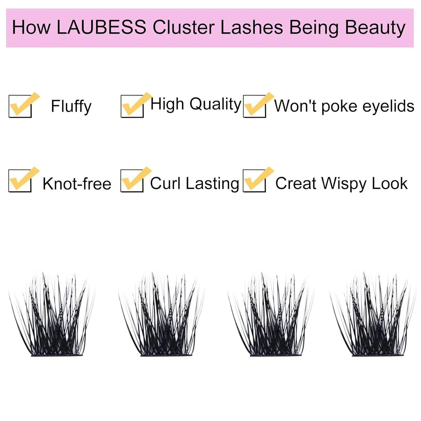 Lash Clusters 72pcs Individual Lashes D Curl Cluster Lashes 0.07mm Thickness Eyelash Clusters DIY Lash Extension Kit Cluster Eyelash Extensions (03-0.07D, 14mm)