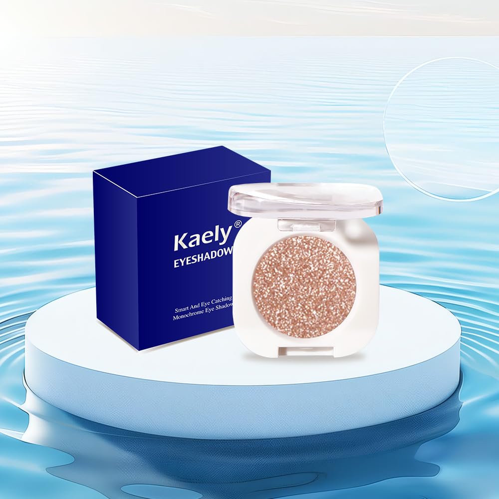 Single Glitter Shimmer Sparkle Eye shadow Palette Makeup, Light Brown Glitter Eyeshadow for Women, Pigmented Waterproof Sombras Para Ojos, Vegan, Talc, Paraben & Cruelty Free, 09