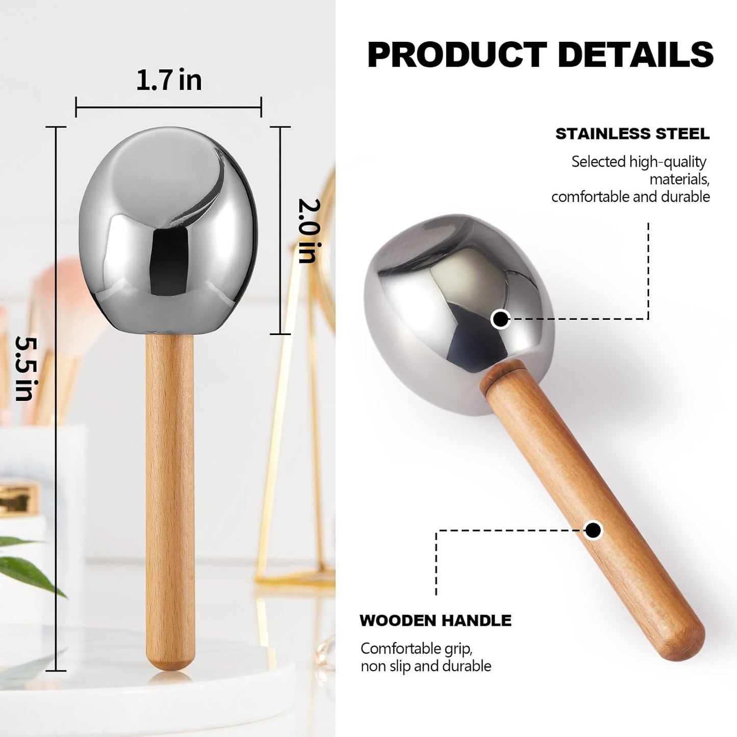 Ice Globes-Facial Skin Care Tools for Women,Ice Globes for Face-Unbreakable Steel Cooling Roller,Cryo Sticks for Face -Tighten Skin and Reduce Puffiness