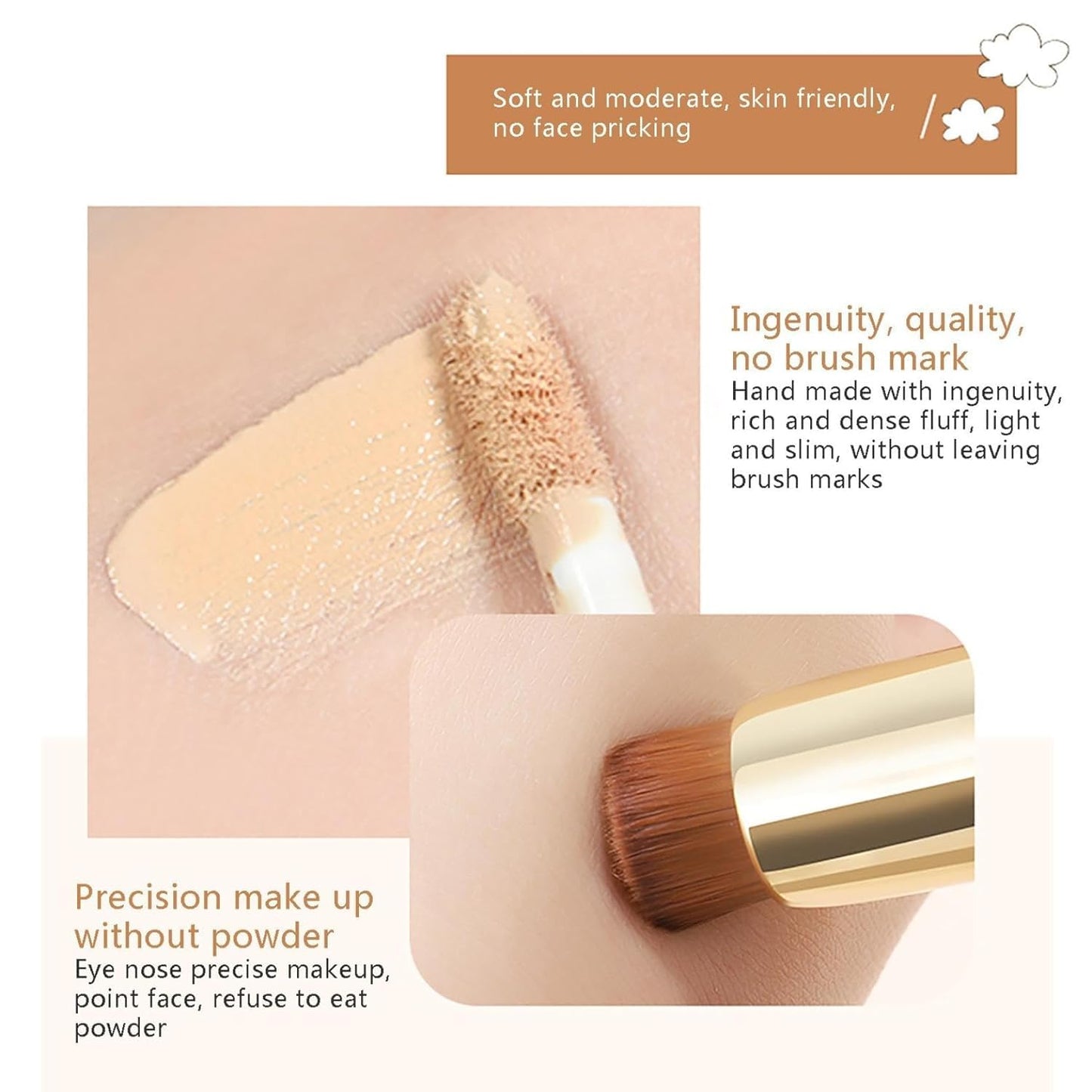 Happyhours 2 in 1 Foundation Anti-Wrinkle Concealer with Built-in Brush, Novo Foundation and Concealer Double Head Makeup Stick, Waterproof Long Lasting Anti-Wrinkle Concealer Foundation (2Pcs-01)