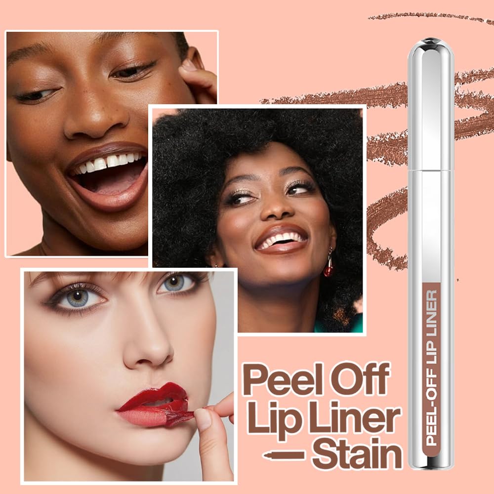 3 Colors Peel Off Lip Liner Stain Kit, Long Wear Matte Lip Tint Stain Set with Tweezer for Women, Waterproof Transfer Proof Highly Pigmented Peel Off Liquid Lipstick for All Skin Types (#3,4,5)
