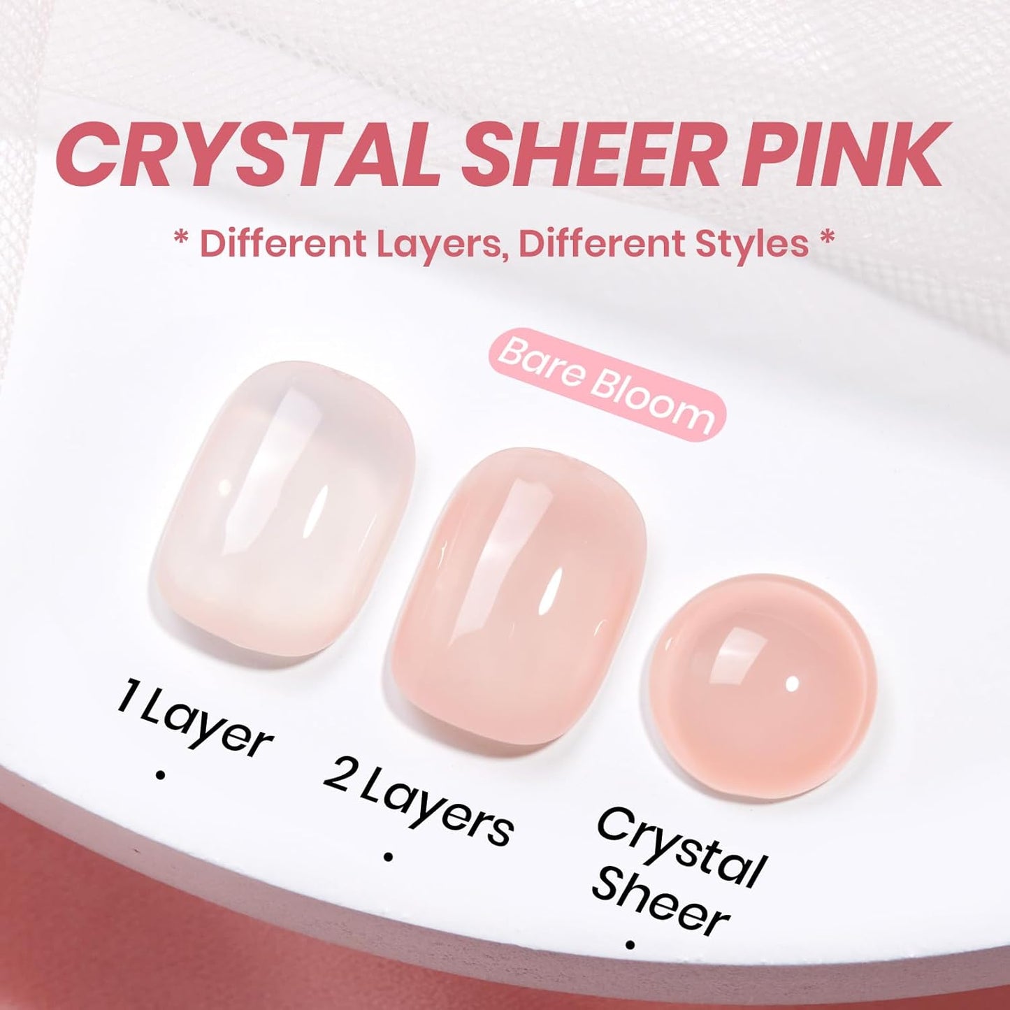 Beetles Nude Gel Nail Polish - 15ML Nude Pink Natural Gel Polish Nail Concealer Jelly Gel Nail Polish Soft Sheer Nail Polish Soak Off UV Nail Lamp French Nail Art Manicure Gift for Women