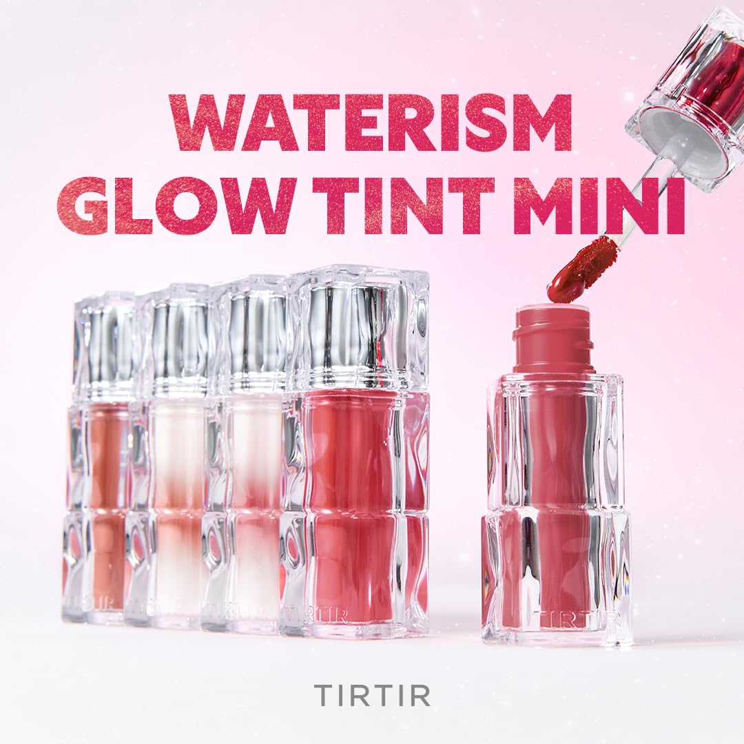 TIRTIR [*Mini Size Waterism Tinted Lip Gloss #14 Rose Bell, 0.06 Fl Oz – Kiss Ready Lipgloss, 12H Long Lasting Non Sticky Natural Tinted Glow Korean Multiuse Cheek and Lip Tint for Women gift