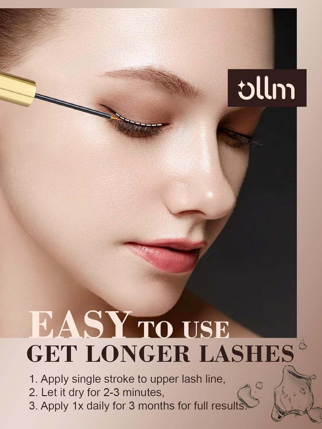 Lash Serum for Eyelash Growth - Natural Lash Enhancing Treatment for Thicker Longer Fuller Looking Eyelashes & Advanced Formula Vegan & Cruelty-Free for Sensitive Eyes, Nightly Use Girls (5ML)