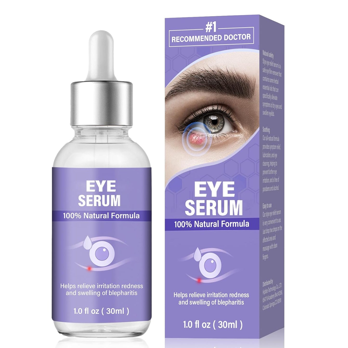 Eye Serum, Mild Eye Treatment for Styes Chalazḭon and Blepharḭtis Ṫreatment, Natural Lash and Eye Cleanser- Regain Healthier Eye Skin, 1 Fl.oz