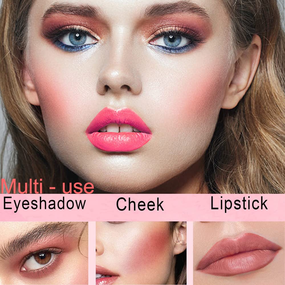 Blush Beauty Wand, Liquid Face Blush Contour Wand with Cushion Applicator, Smooth Cream Blush Wand Natural Matte Finish, Lightweight Blendable Blush Stick Makeup for Cheek,103 Cool Pink