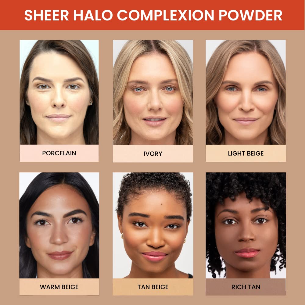 True + Luscious Sheer Halo Complexion Powder – Natural Matte Finish Foundation, Sheer to Medium Coverage – Clean, Vegan and Cruelty Free Powder Foundation – 0.32 oz