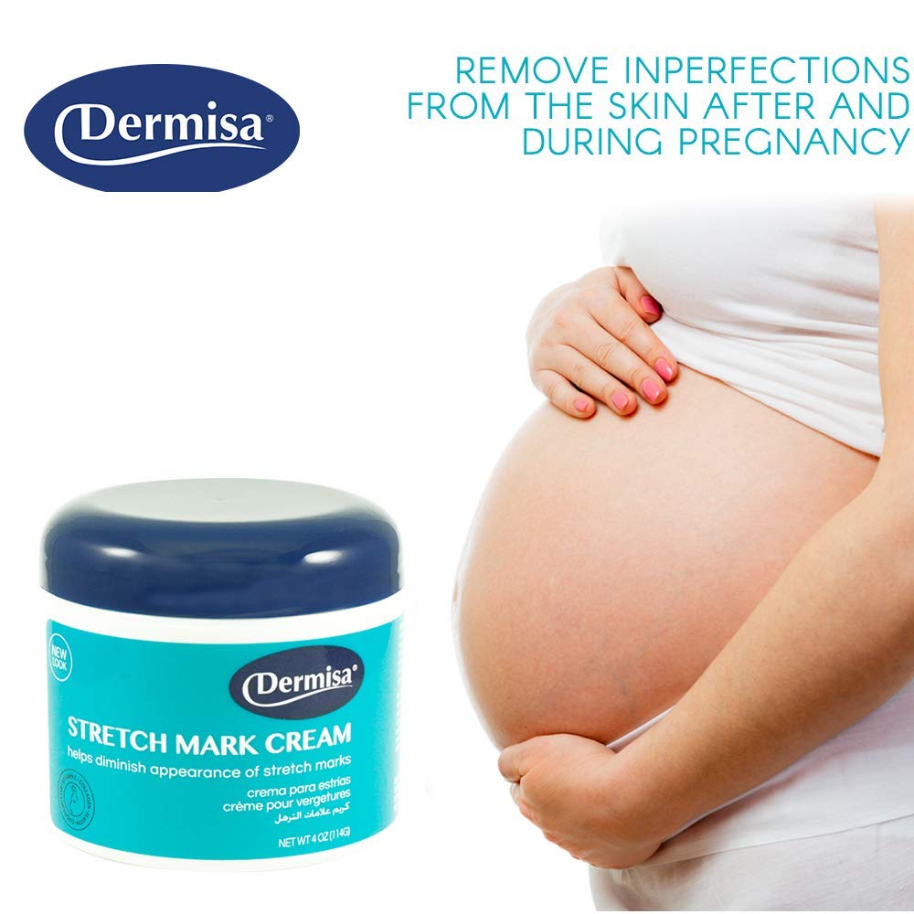 Dermisa Stretch Mark Cream | With Cocoa Butter, Vitamin E, Collagen & Elastin | 4 OZ | Pack of 2