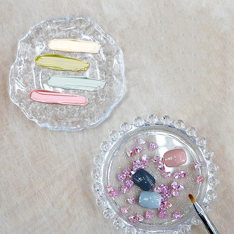 Makeup Mixing Palette Nail Polish Color Mixing Plate Acrylic Palette, Nail Art Tools Art Nail Palette, Pigment Transparent Makeup Palette for Make up Tools Makeup Palettes (Pearl-Clear)