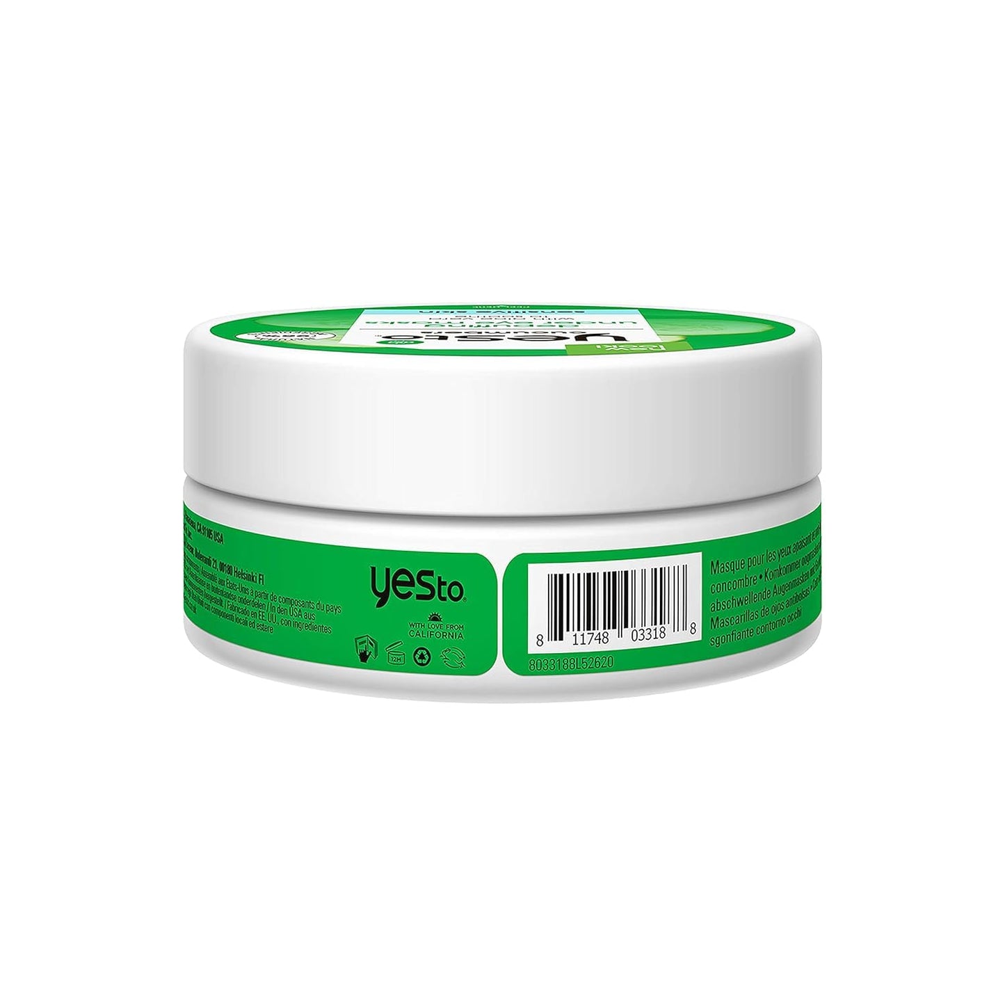 Yes To Soothing Depuffing Under Eye Masks for Sensitive Skin , Cucumber 8 Count