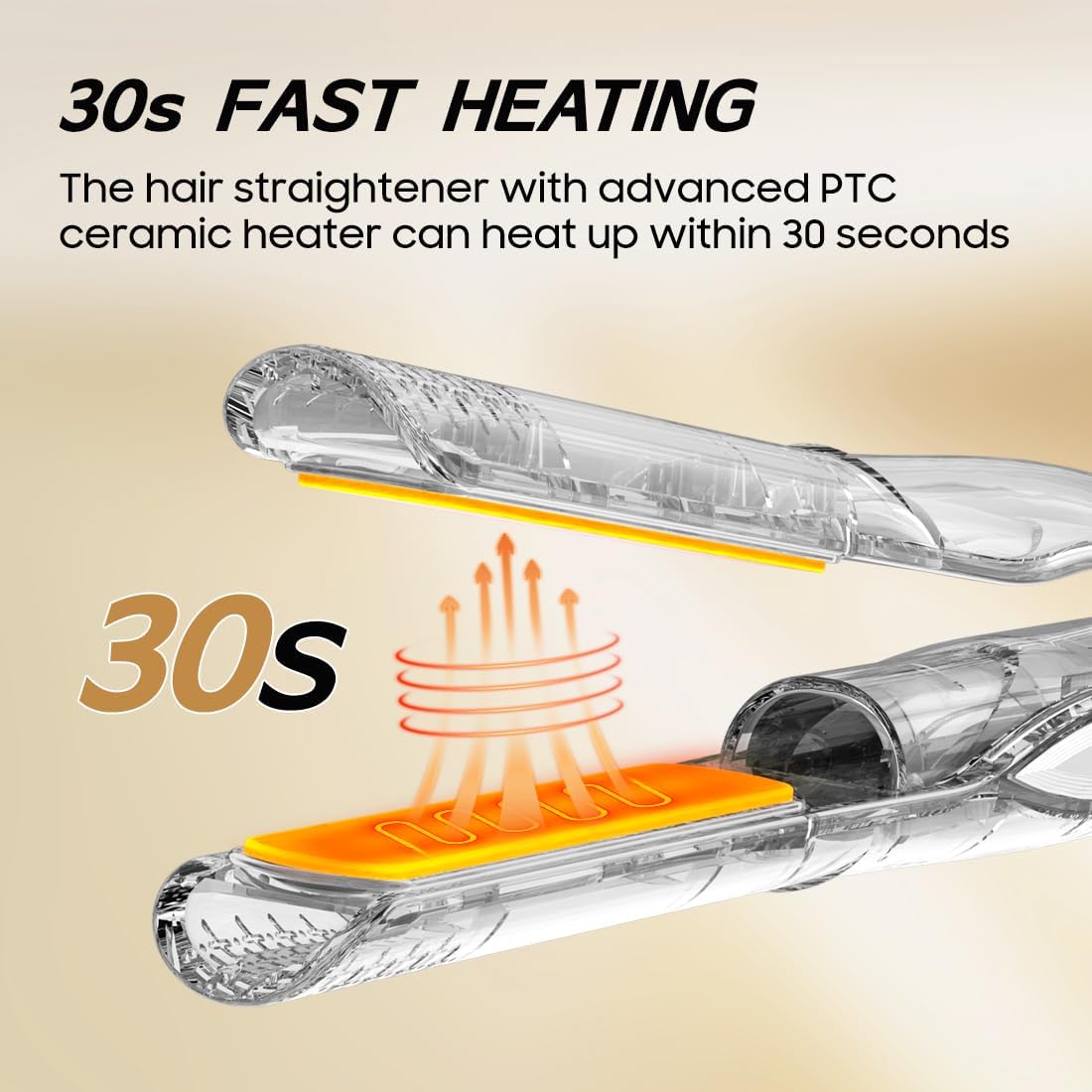 Cordless Hair Straightener and Curler 2 in 1, Fast Heating Cordless Flat Iron, Ultra-Light Portable Straightener for On The Go, Anti-Scald Design with USB-C Charging& Negative Ion (White)