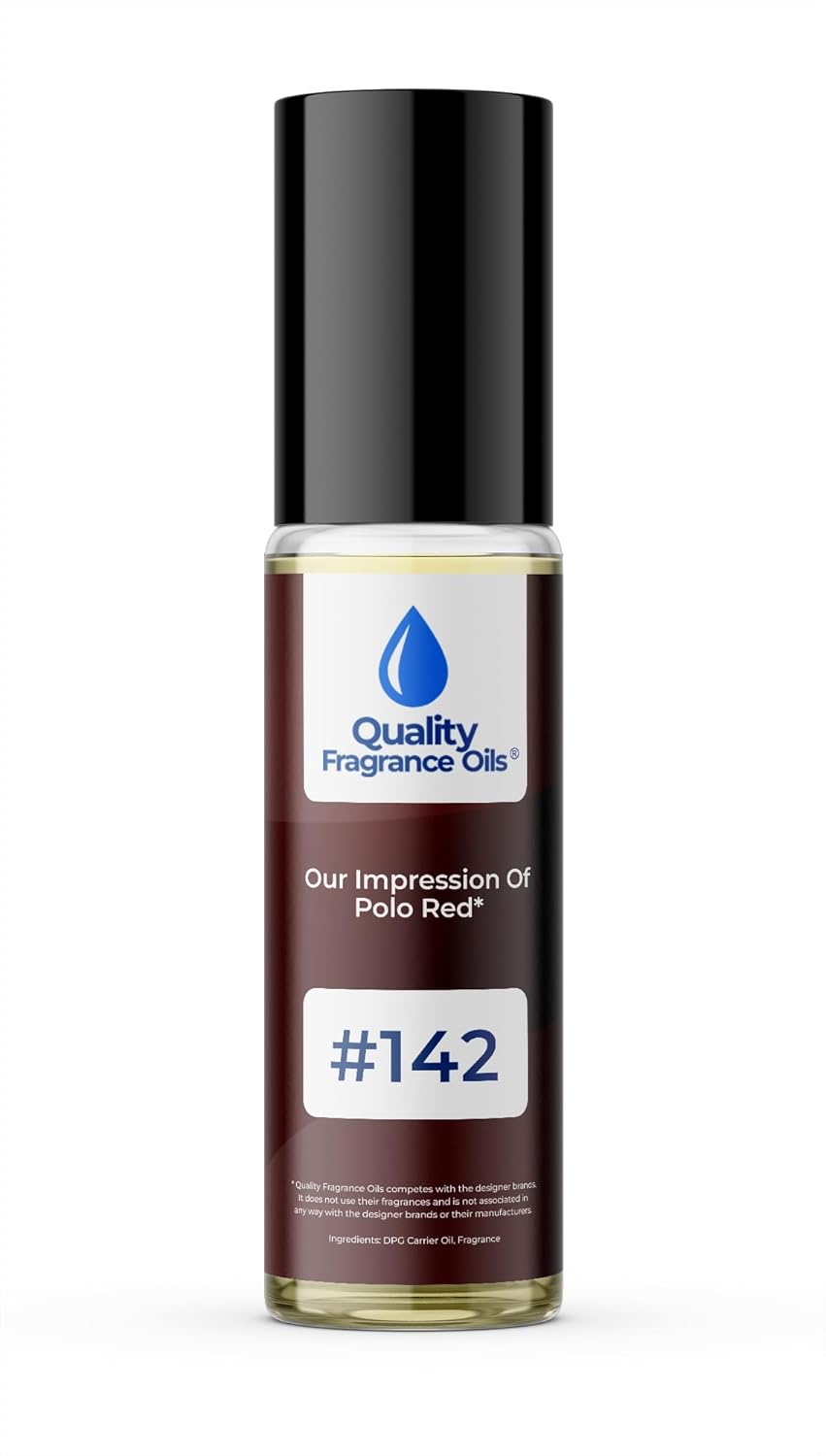 Quality Fragrance Oils' Polo Red for Men Impression #142 | Long-Lasting Perfume Oil, Alcohol-Free, Strong Scent, 10ml Roll-On | Affordable Alternative to Designer Fragrances