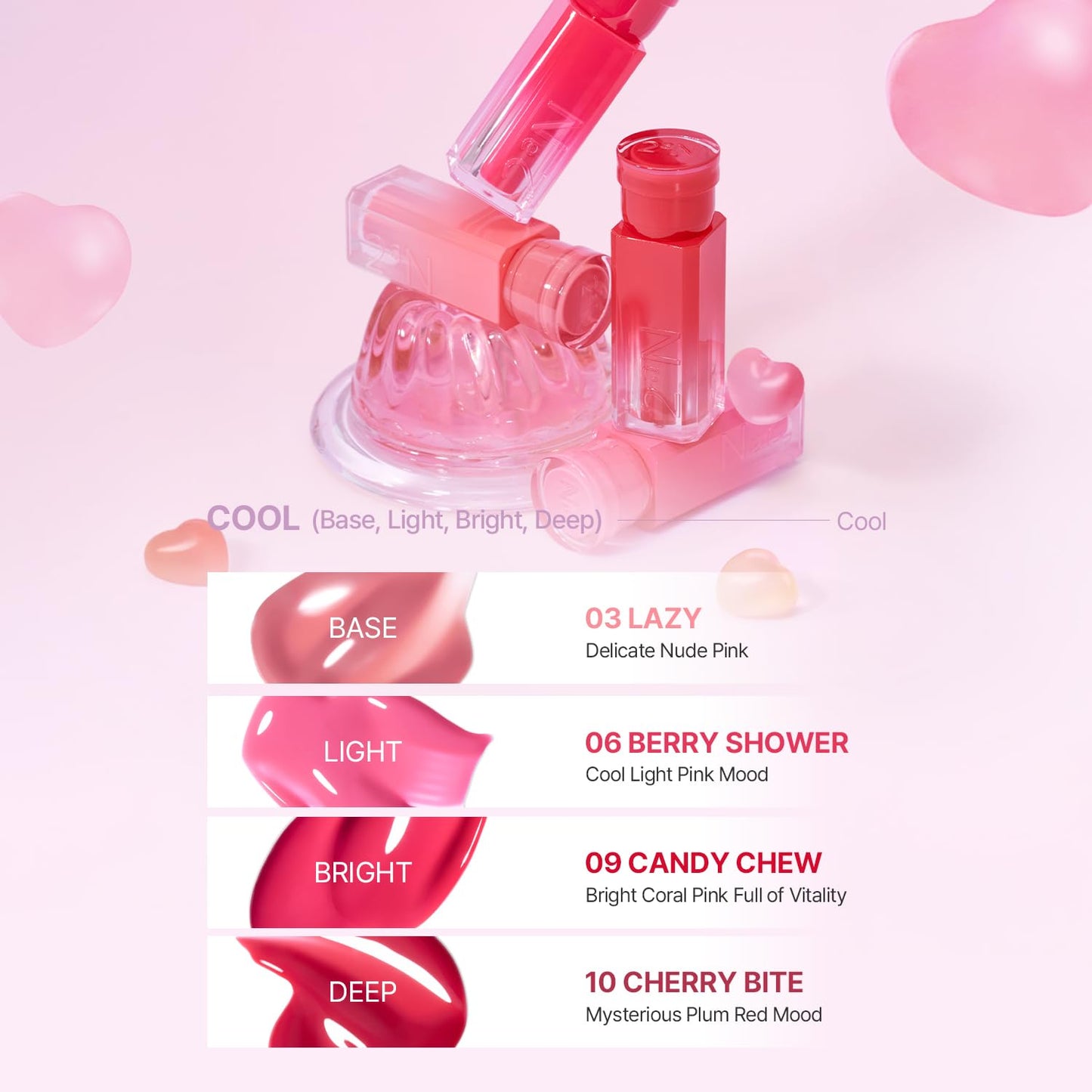 2aN Glaze Bouncing Tint – Lightweight, Moisturizing Lip Tint with High-Shine Finish, Smooth, Light Plumping, Comfortable Wear, Korean Makeup (Cherry Bite, 0.16 oz)