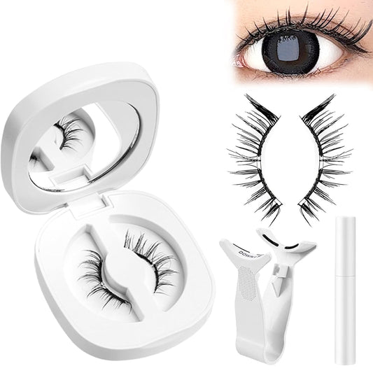 Lumentes Magnetic Eyelashes, Lumentes Magnetic Eyelashes with Applicator, Reusable No Glue Lashes, Natural Look Soft Comfortable Magnetic Lashes, Easy to Wear and Remove (Foxy Black)