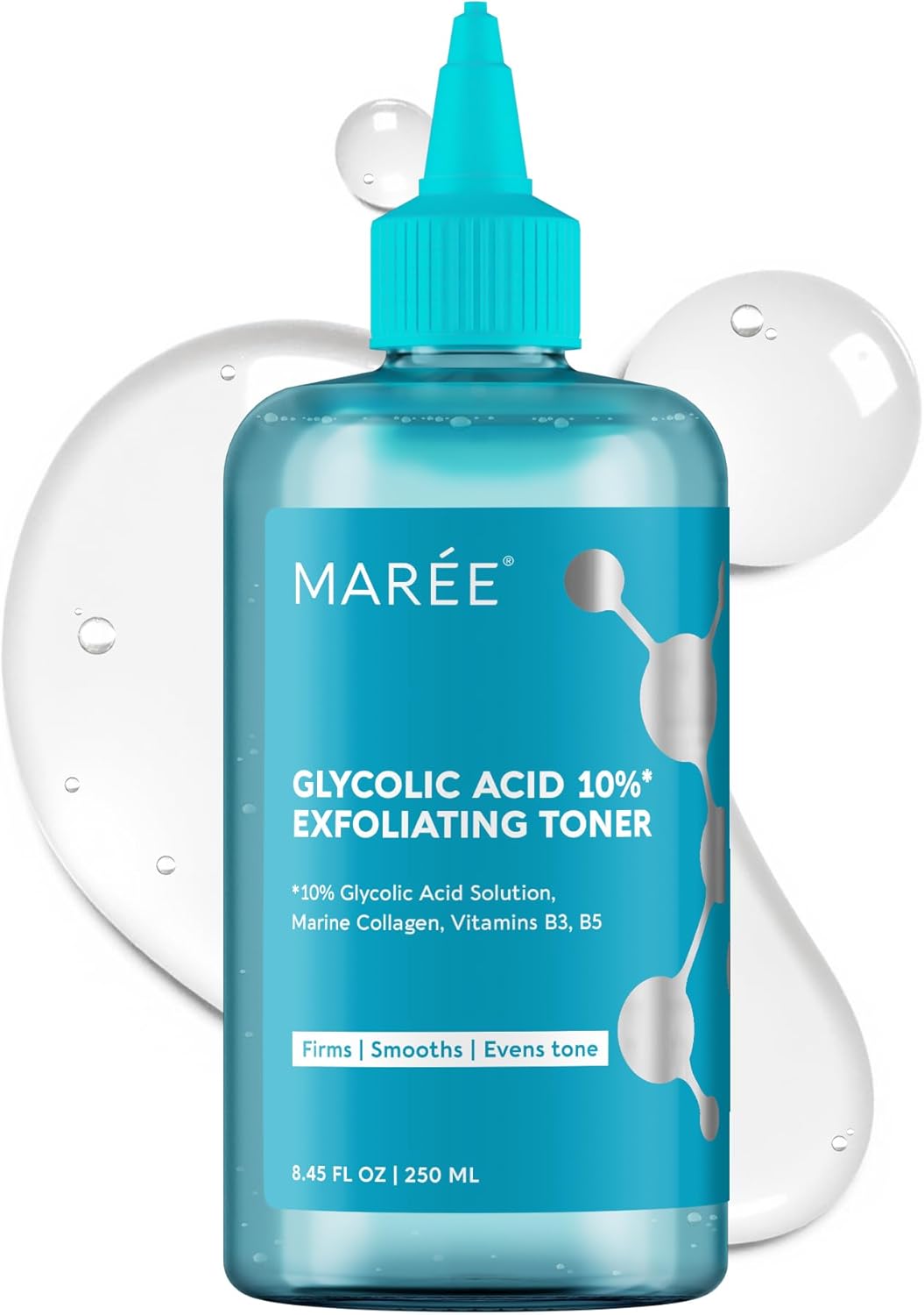 MAREE Glycolic Acid Toner 10% Facial Polish - Exfoliating Toner for Face - Glycolic Acid Toning Solution - Face, Scalp & Underarms Exfoliant Spray Alternative - Pure Acido Glicolico para Manchas
