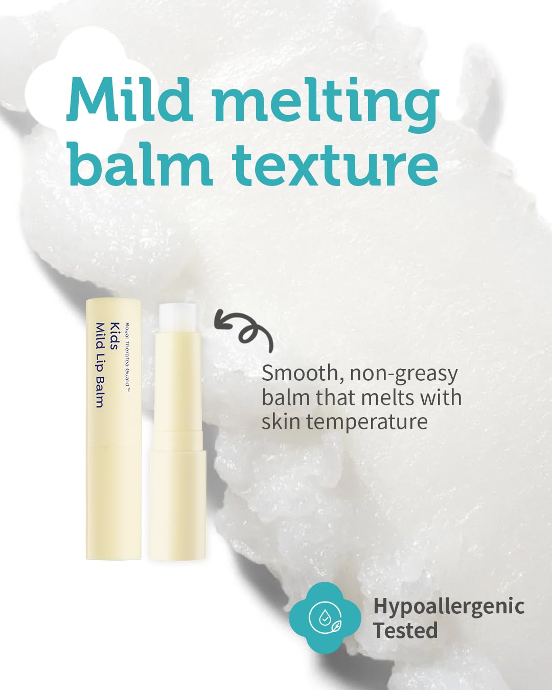 Kids' Moisture Lip Balm - Korean Kids Hydrating Lip Balm for Chapped and Cracked Lips - 12hr Moisturizing Non Oily Lip Care with Plant Oils and Shea Butter - Allergen Free Scent, 0.1 oz.