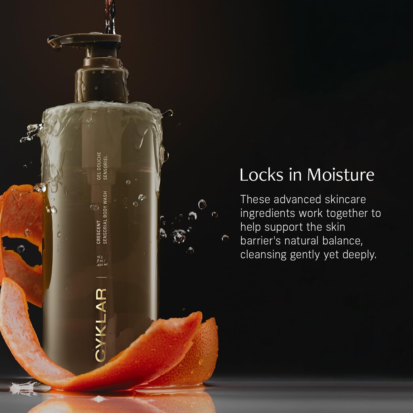 Sensorial Body Wash. Crescent Fragrance Hydrating Cleanser with Moisture Locking Multi-Oil Complex, Sodium PCA and Glycerin. Nourishing Shower Gel for Women and Men, 16.5 Fl Oz Luxury Bodywash