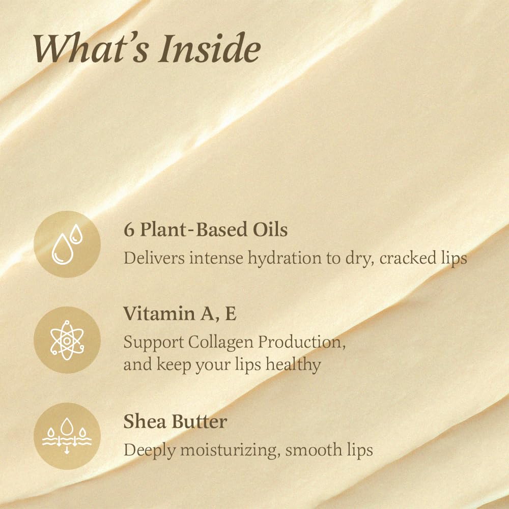 Zeroslash Vegan Lip Butter Stick with Shea Butter & Squalane 0.13oz – Hydrating Lip Balm for Dry, Chapped Lips | Plant-Based Lip Care with 6 Natural Oils | Overnight Lip Mask | Pack of 3