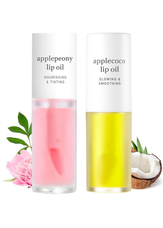NOONI Korean Hydrating Lip Oil Applepeony + Applecoco Bundle