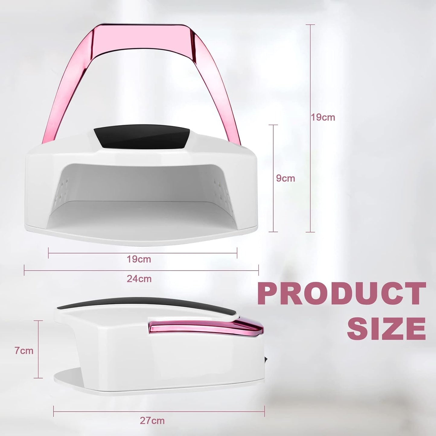 96W Rechargeable UV Light for Nails - Cordless LED Lamp With Portable Handle, Auto Infrared Sensor, 4 Timers - Professional Curing Tool for Gel Polish (White)