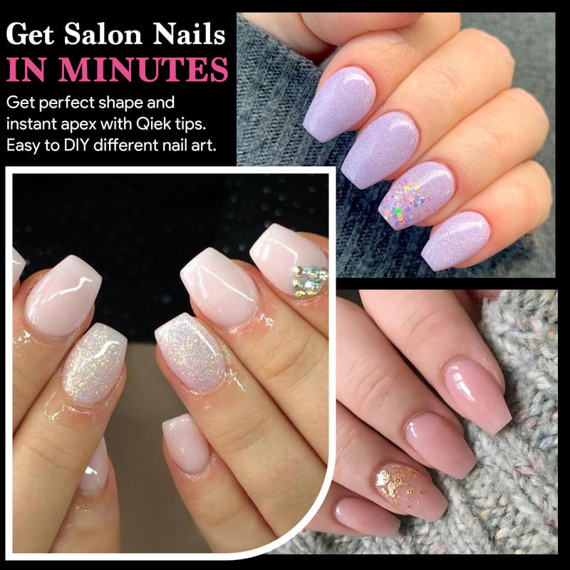 Extra Short Coffin False Nail Tips, 15 Sizes 510 PCS Clear Soft Press On Fake Nail Pre-shaped Half Matte Full Cover Gel Nail Tips Extensions Thick Long Lasting for DIY Beginners & Salon Manicure