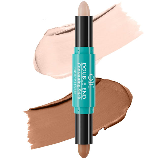 MEICOLY 2-in-1 Highlighter Contour Stick,Cool Toned Contour Stick,Makeup Highlighter Stick,Long Lasting Waterproof Bronzer Contour Pencil,Travel Cream Face Shaping Stick,02