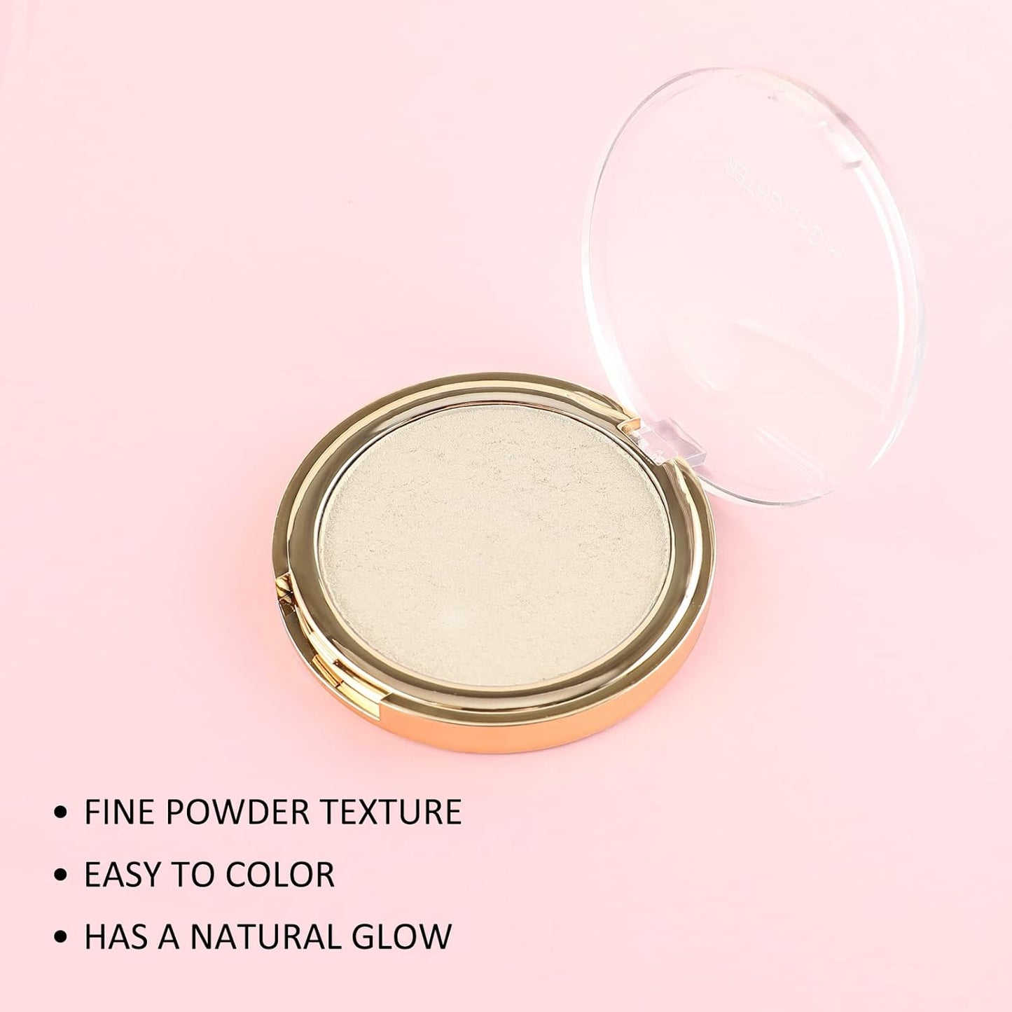 Boobeen Highlighter Powder Palette - Glow Shimmer Illuminator for Face Highlighter Makeup, Long Lasting Brighten Skin