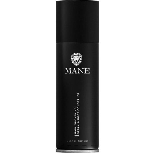 MANE Hair Thickening Spray & Root Touch Up, Instantly Thicker Hair for Men & Women, Fill in Hairlines and Hide Thinning and Fine Patches - Jet Black, 12 Colors (6.76 oz)