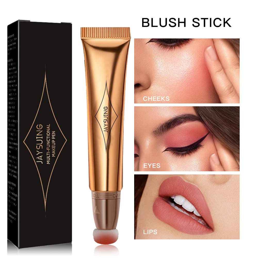 Liquid Blush Beauty Wand, Liquid Blush, Blush stick, Liquid Blush for Cheeks, Contour Beauty Wand, Natural Smooth Creamy Highlight Matte Liquid Blush Stick with Soft Cushion Applicator