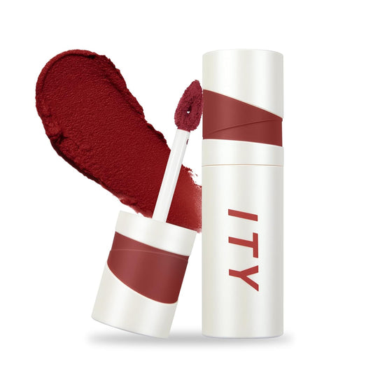 ITY Velvet Matte Finish Lip Stain-Mousse Textured Lip Clay, Red Shade, Conceals Lip Lines, Rich Pigment Lip Tint Lipsticks, 0.14 oz (4g) in Ruby