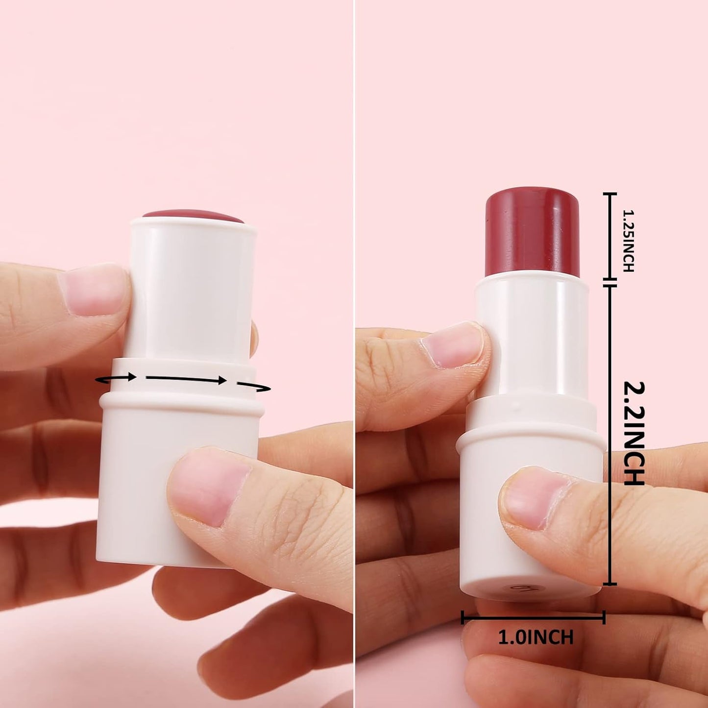 Boobeen Cream Blush stick, Multi Face Blush for Cheek, Lip and Eye, Pigmented Matte Finish for Natural Flush Color, Buildable and Lightweight