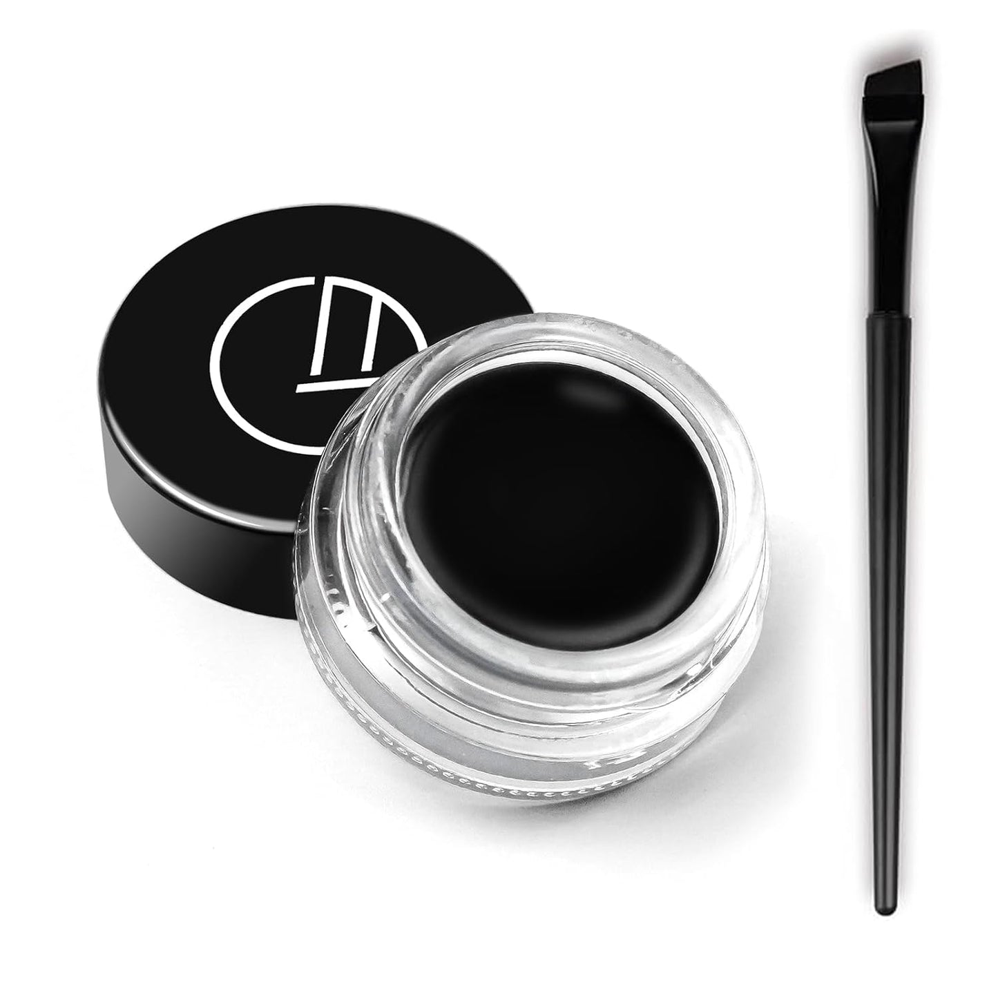 Eyeliner Gel Set,Long Lasting Waterproof With 5.51 IN Long Eyeliner Brush,High-Intensity Pigments Smudge-Proof Eye Liner Makeup Creamy Gel 5G-Black