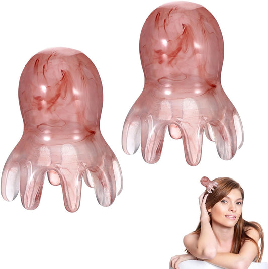 2 Pcs Octopus scalp massager, Portable scalp scrubber massage tool Headache and Stress Relief, silicone hair head massager scalper Acupressure Comb, Deep Relaxation acupressure tool Home Office