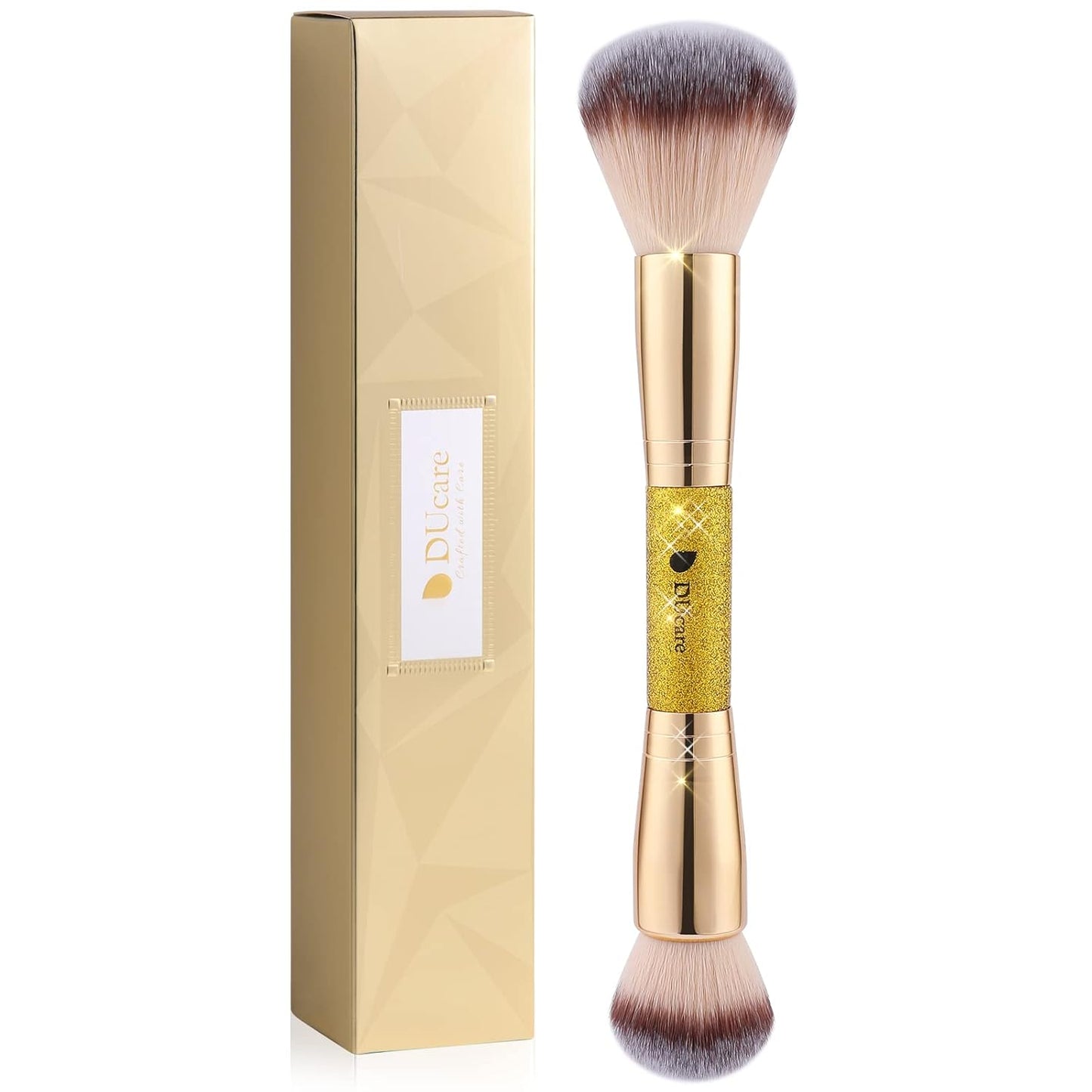 DUcare Foundation Powder Brush Double Ended Blush Makeup Brushes, Duo Bronzer Blush ideal for cream or powder