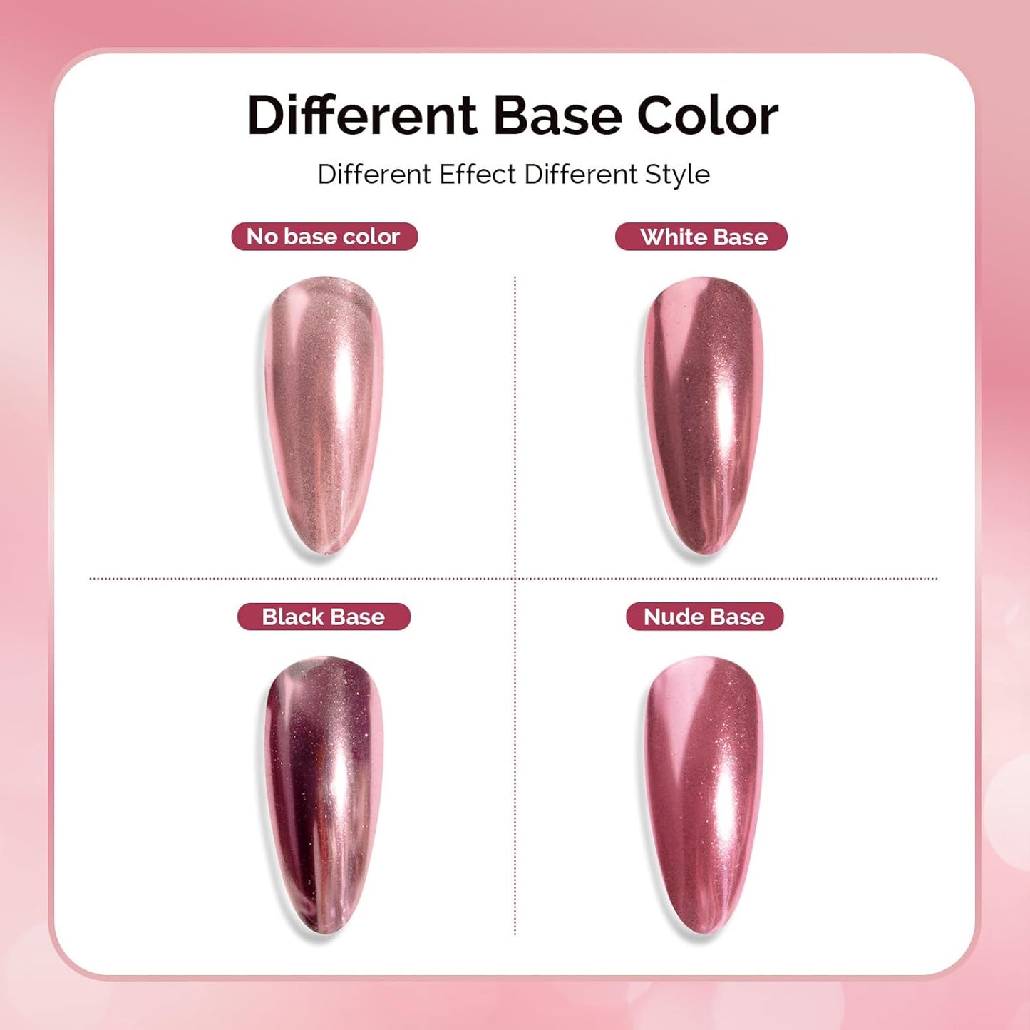 MelodySusie Pink Chrome Nail Powder for Gel Nails,Metallic Mirror Effect Pigment Stylish Fine Glitter for Home DIY Salon Use