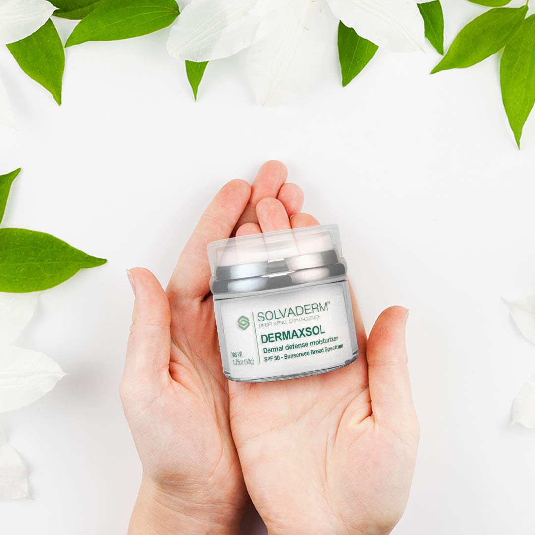 Solvaderm Dermaxsol Daily Moisturizer with Broad Spectrum SPF 30 – Lightweight, Non-Greasy Face Lotion for Hydration & Sun Protection – For All Skin Types – Dermatologist Formulated & Approved