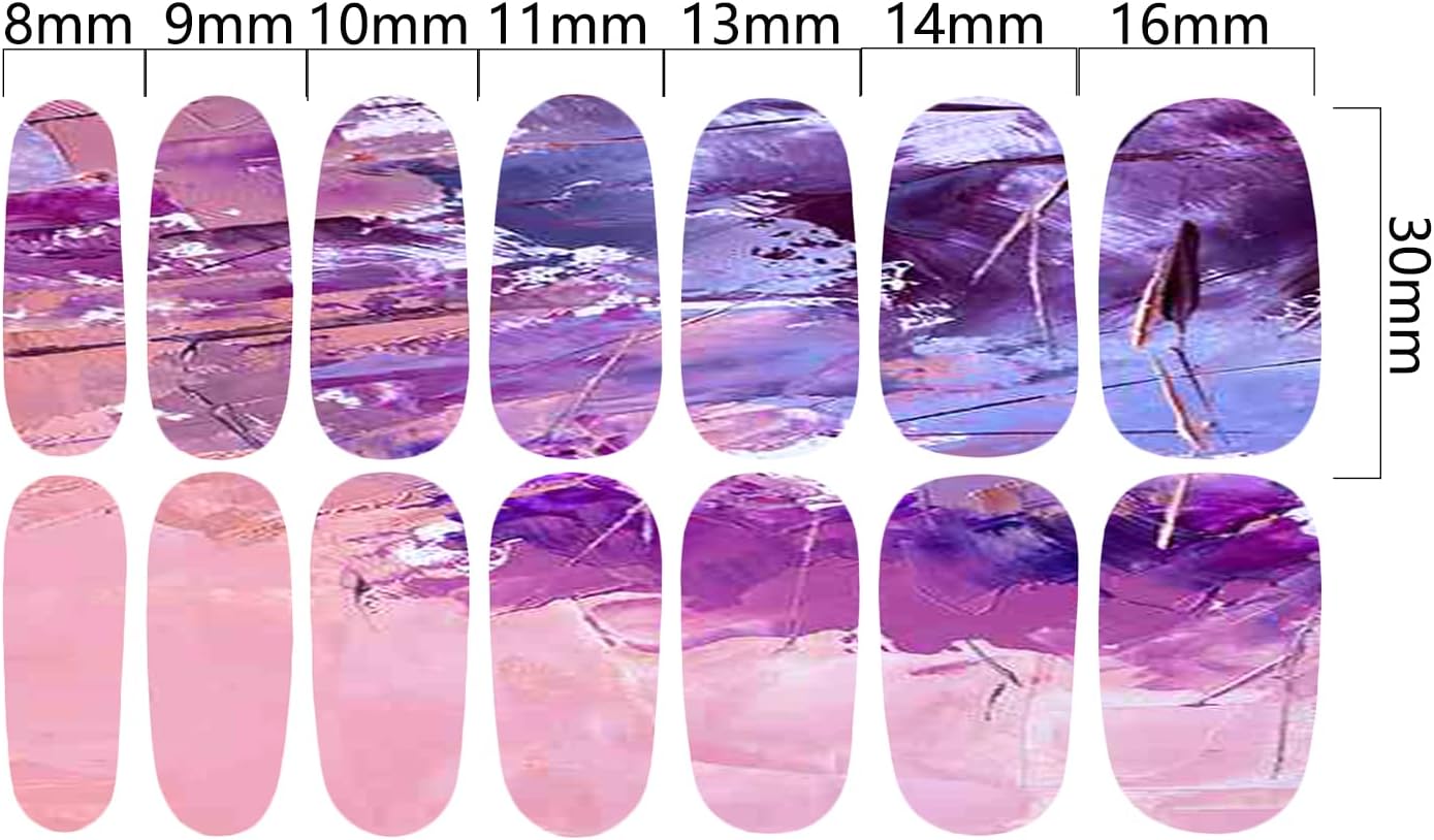 WOKOTO 12 Sheets Colorful Gradient Full Nail Polish Stickers False Nail Design Stickers Full Nail Wraps for Women Girls Macaron Colors Graffiti Nail Stickers for Nails Stick On Nail Polish Strips