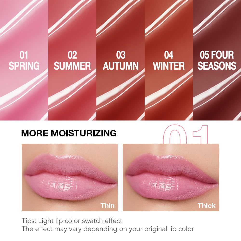 2Pcs Tinted Lip Balm Moisturizing Lipstick – Soft Pale Pink & Cool Plum Red Sheer Hydrating Lip Color for Dry Lips – Nourishing Lip Balm for All Women with a Subtle Natural Scent (S01 & S04)