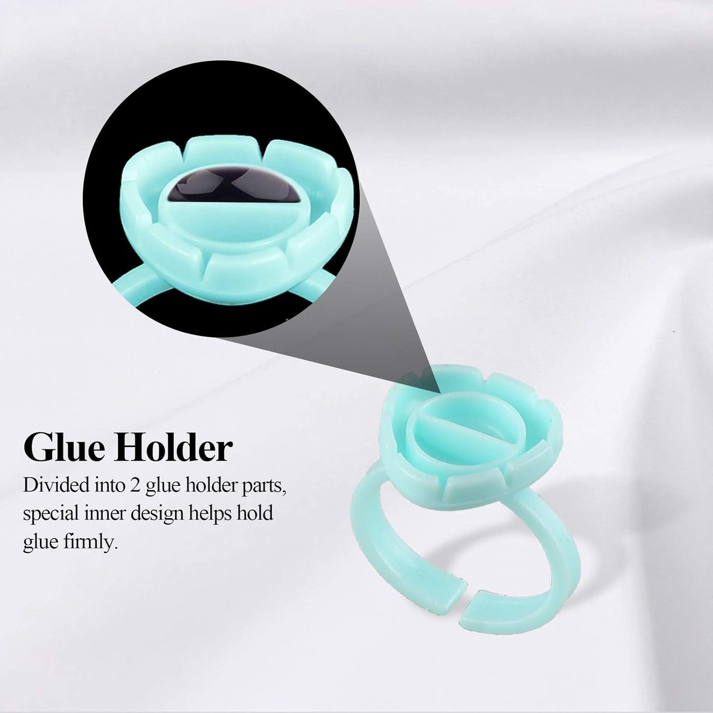 Fenshine 200 PCS Smart Glue Cups Lash Glue Holder Volume Lashes Quick Blossom for Eyelash Extension Supply, 2 Methods of Use (Green)