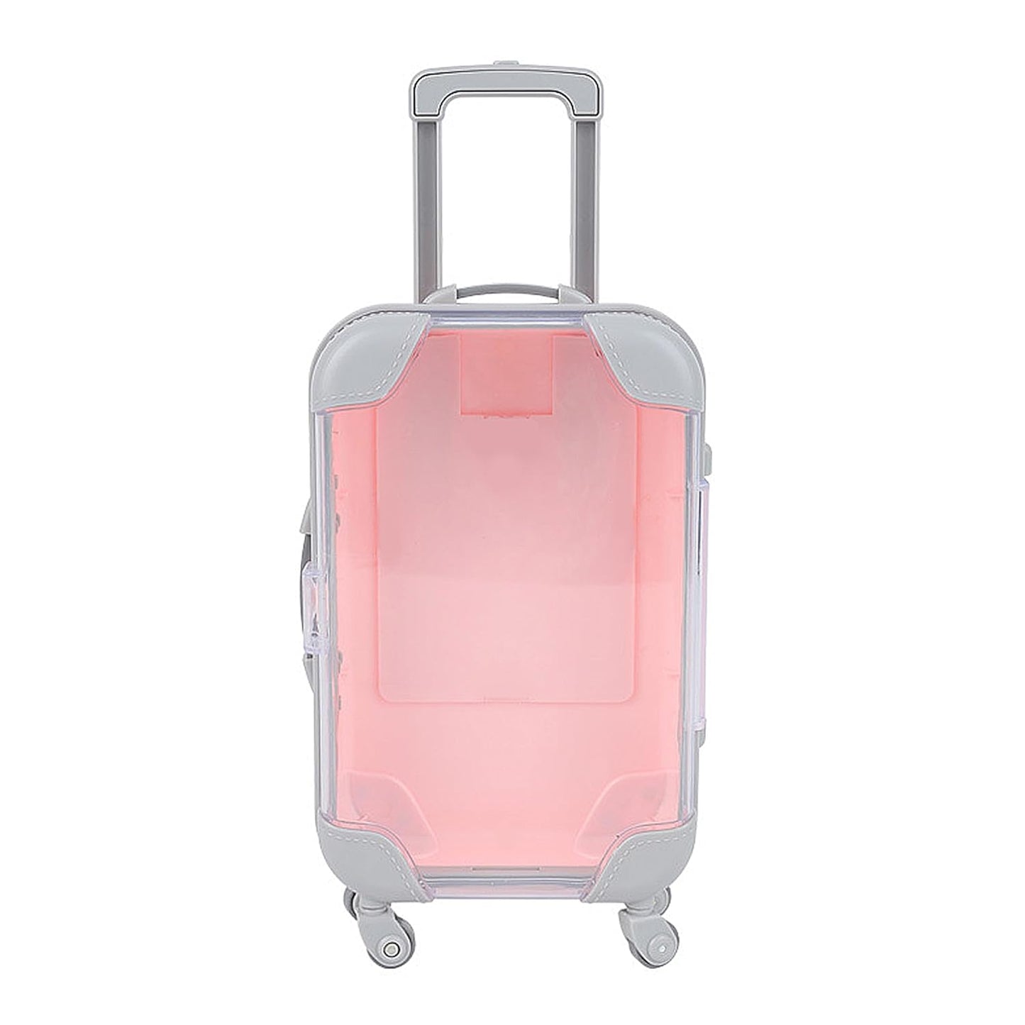 False Eyelash Storage Box, Portable Travel Organizer Mini Luggage False Eyelash Tray Makeup Tool (PINK)
