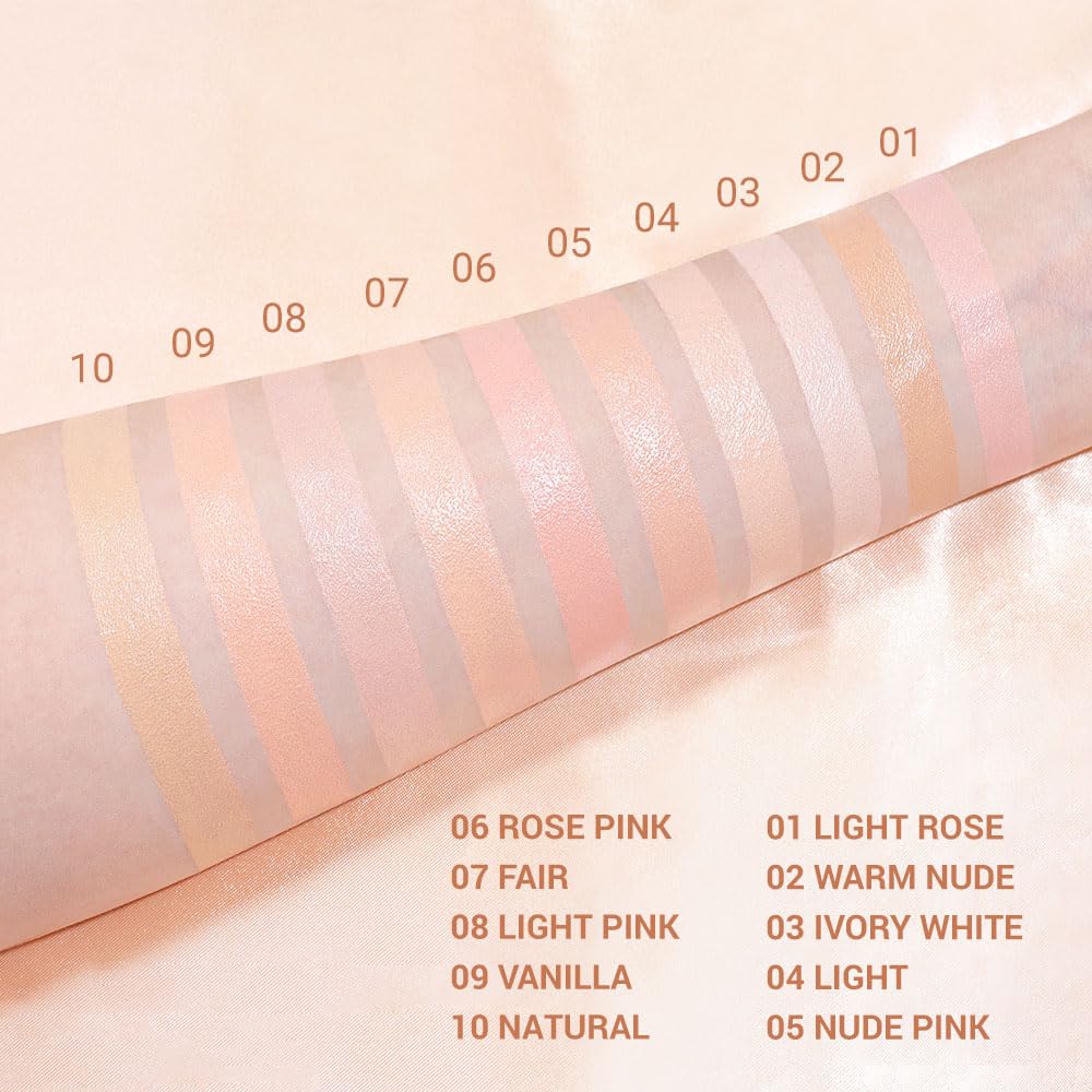 evpct under Eye Brightener, Nourishing Luminous under Eye Concealer Color Corrector for Dark Circles, Waterproof Naturactor Concealer Pot make up for face Eye Ring corrector de ojeras, 08# Light Pink